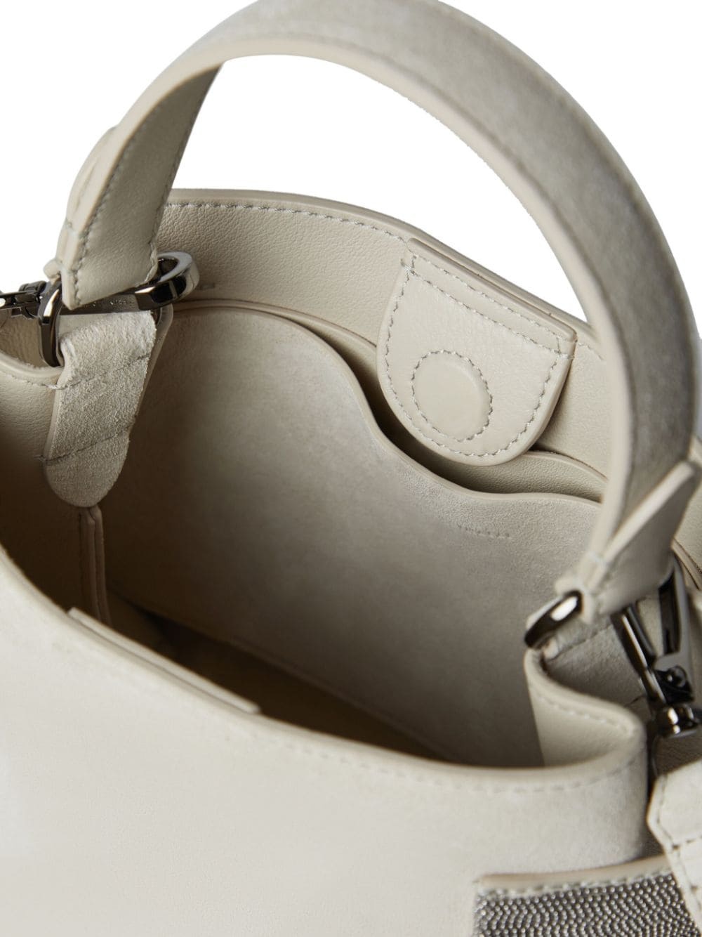Monili-detail leather tote bag - 5