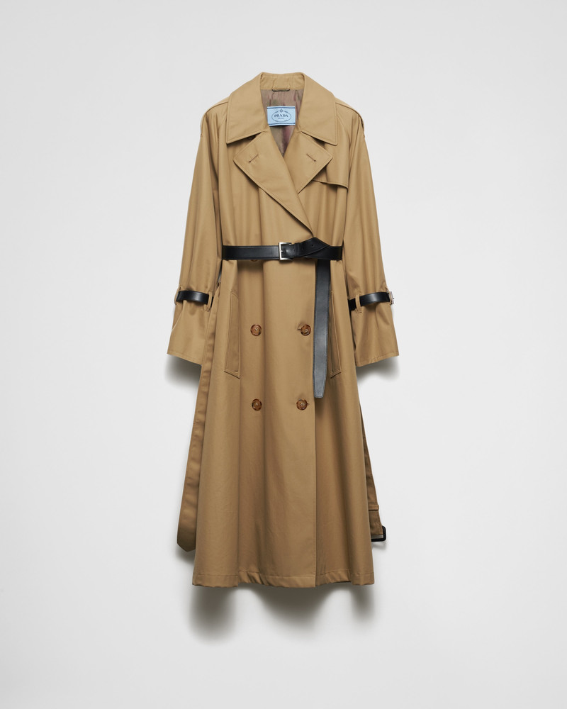 Double-breasted cotton twill trench coat 1