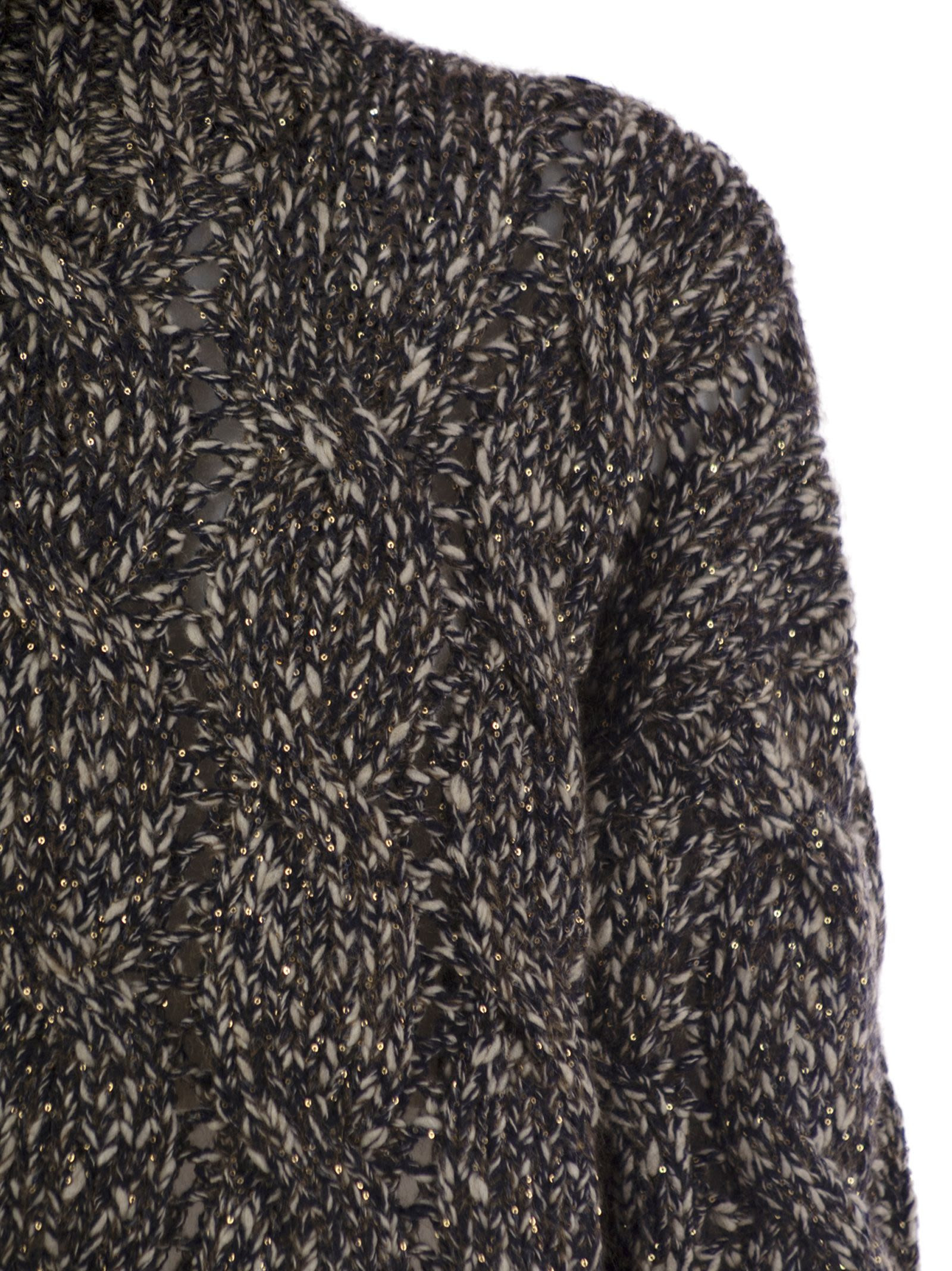 Brunello Cucinelli Women Soft Wool, Cashmere And Mohair Turtleneck Sweater With Braided Design - 4