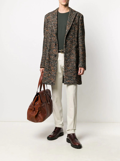 Etro speckled single-breasted coat outlook