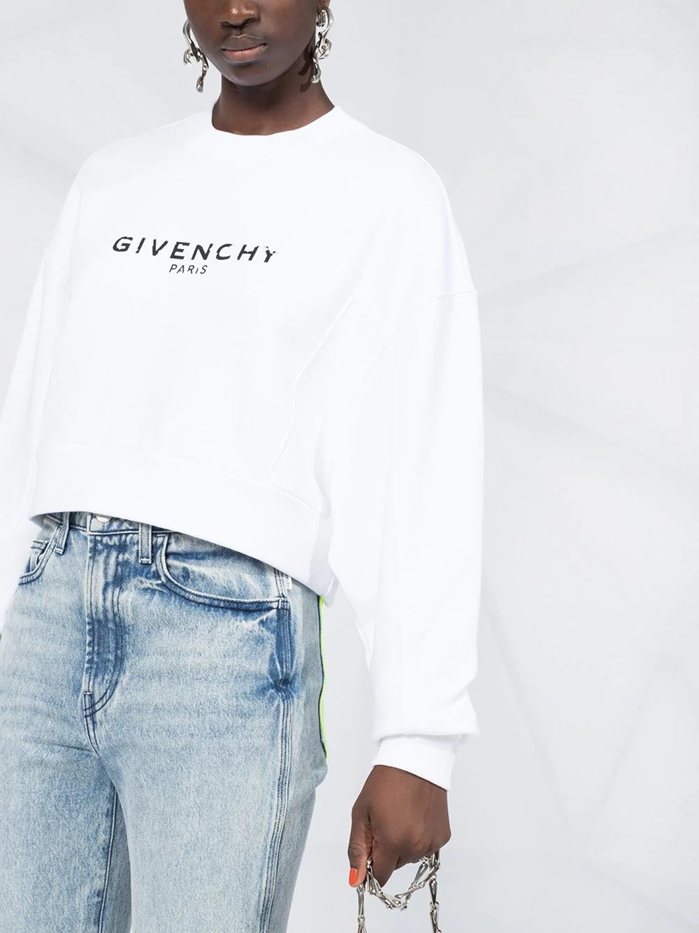 logo-print cropped cotton sweatshirt - 5