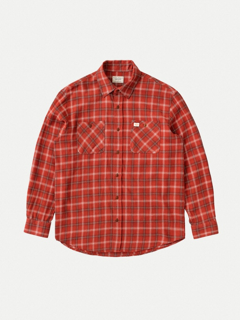 Filip Flannel Lumber Check Poppy Red 1