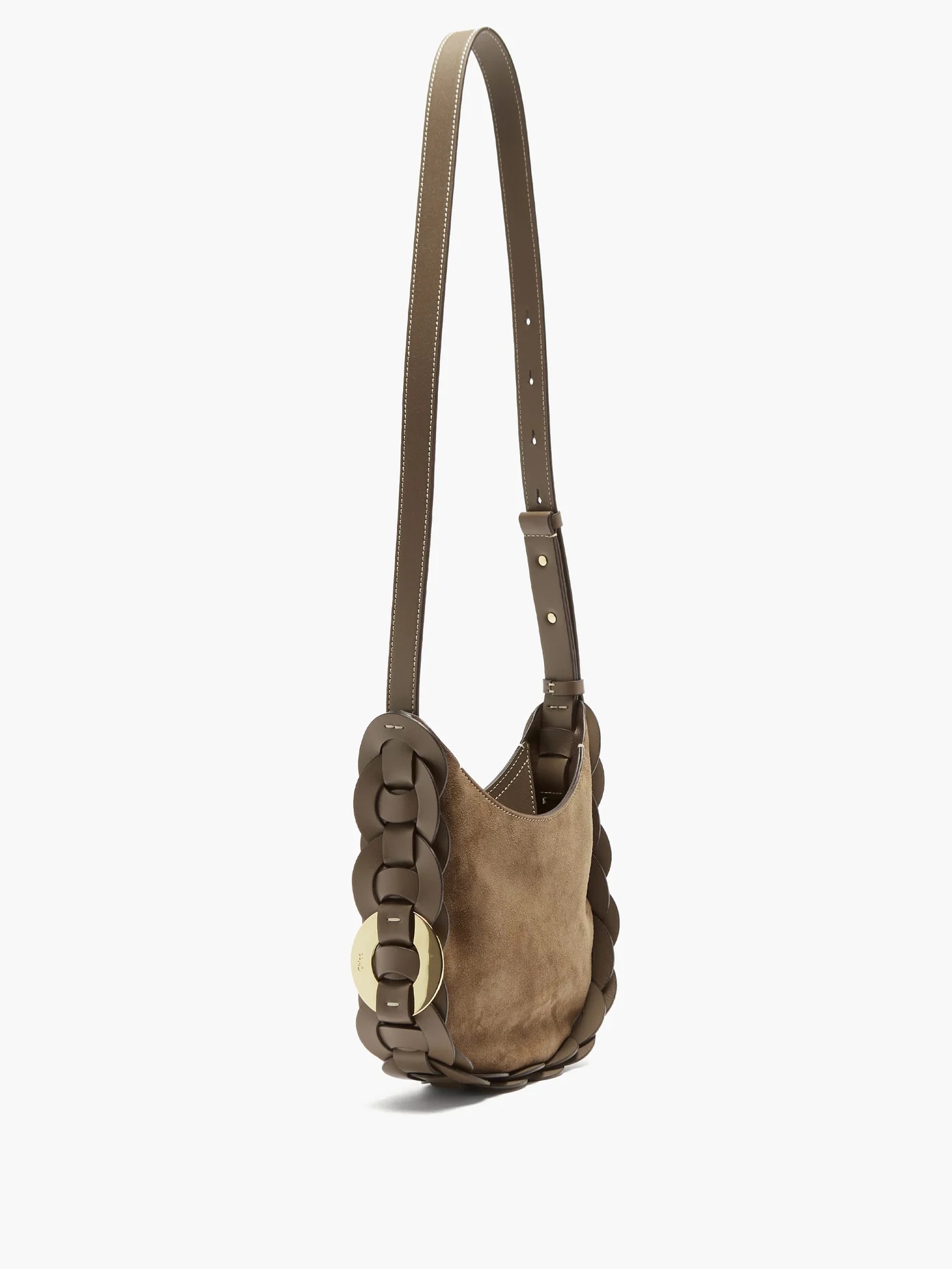 Daria mini suede and leather shoulder bag - 4