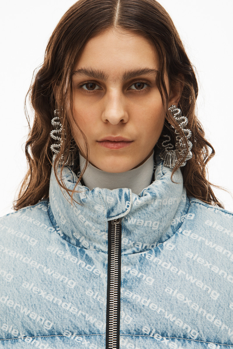 PUFFER JACKET IN LOGO DENIM 4