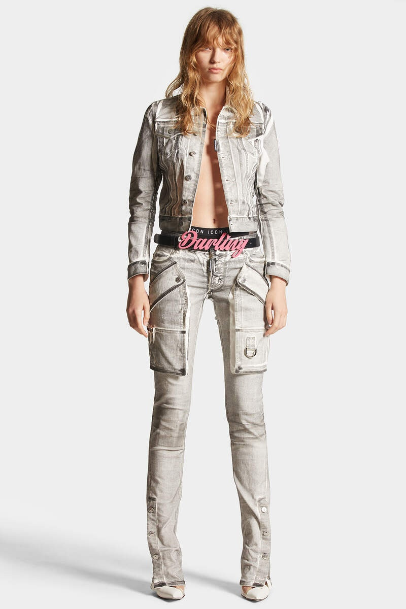 ICON WHITE COAL WASH TRUMPET JEANS 3