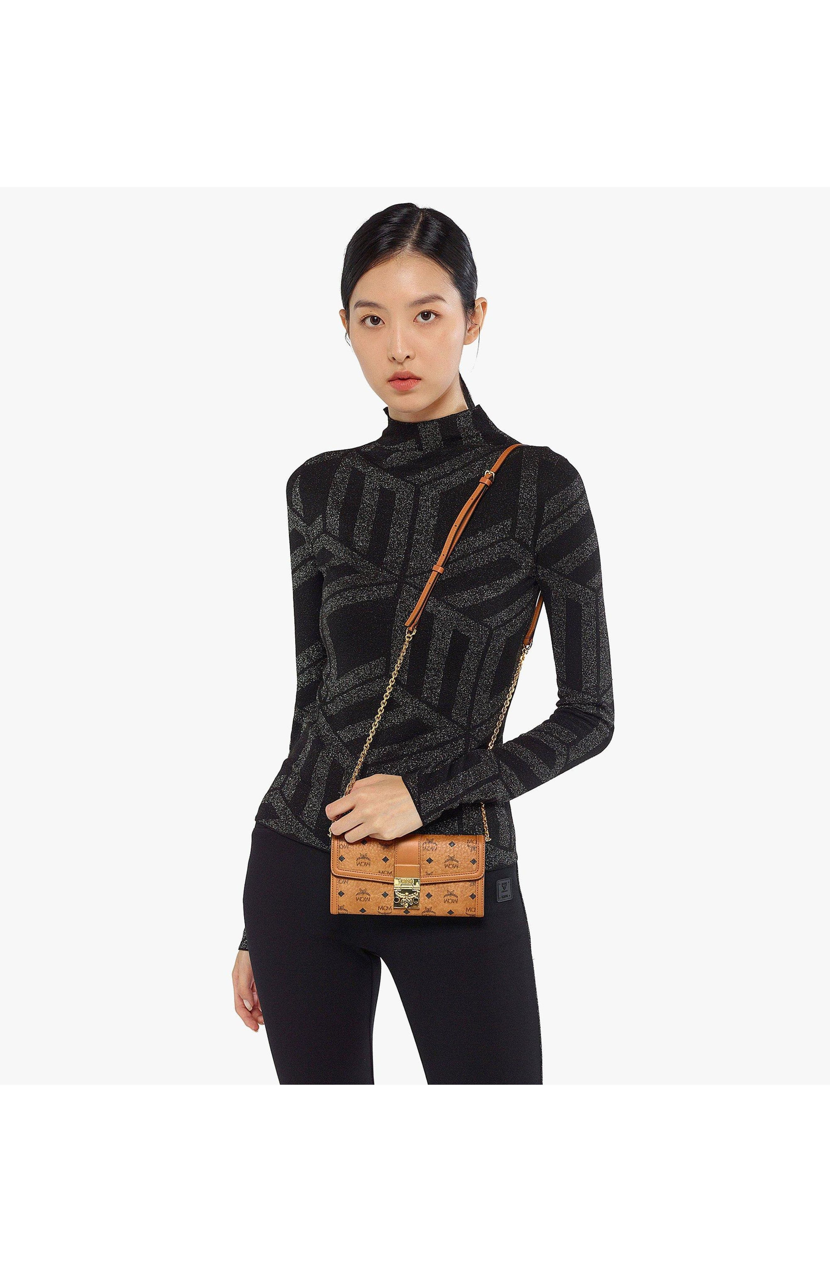 MCM Tracy Wallet on Chain in Visetos in Cognac at Nordstrom - 4