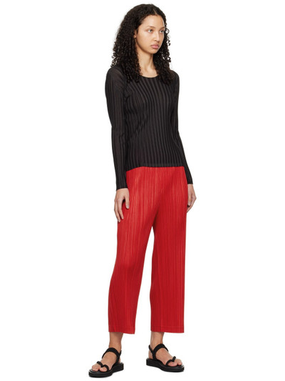 Pleats Please Issey Miyake Red Thicker Bottoms 1 Trousers outlook