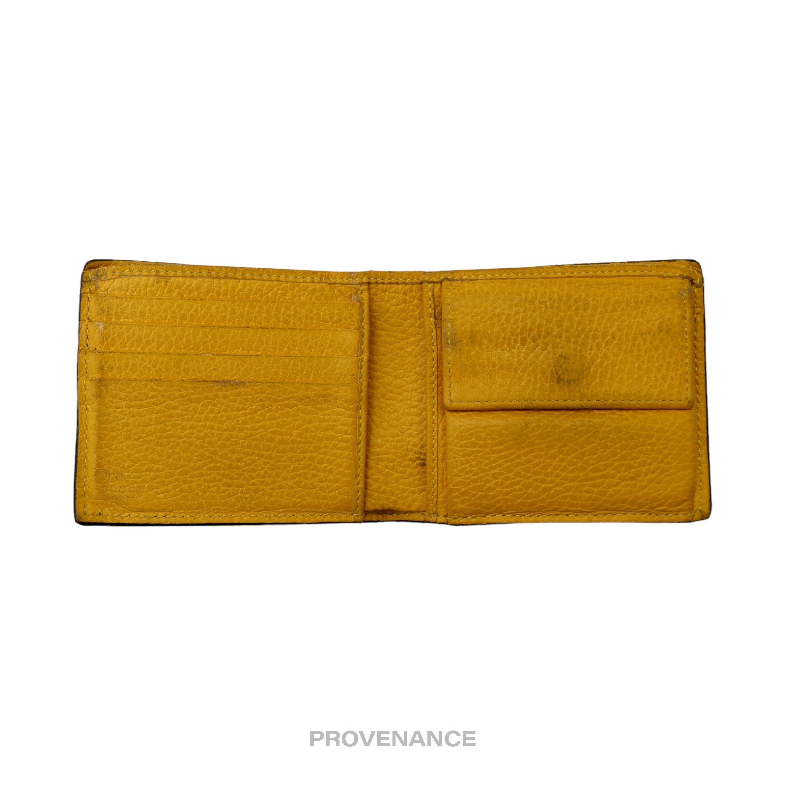 Gucci GG Logo Bifold Wallet - Black/Yellow Leather - 5