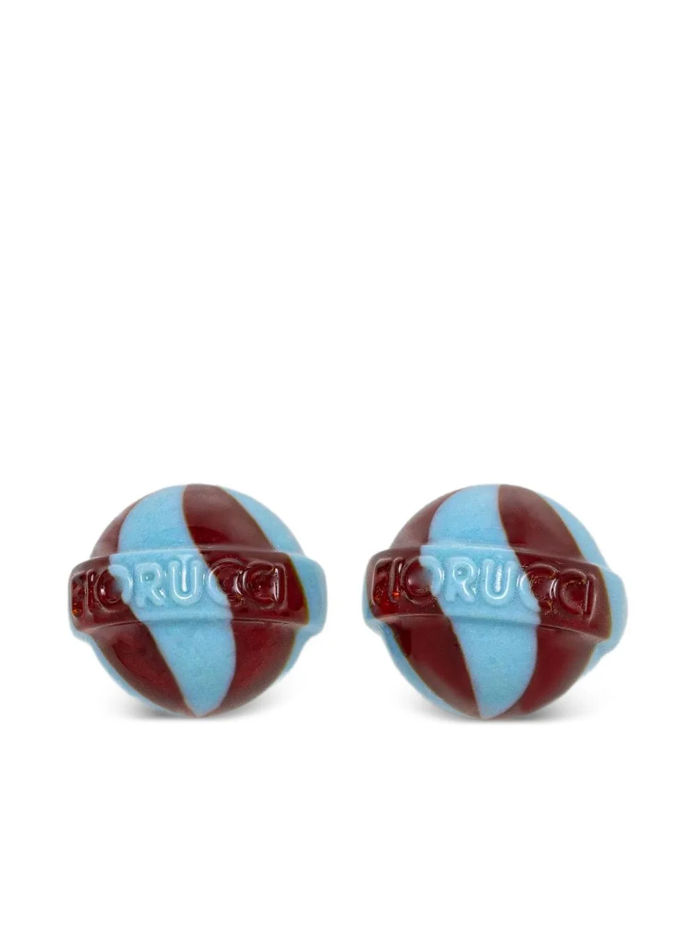 striped logo earrings - 1