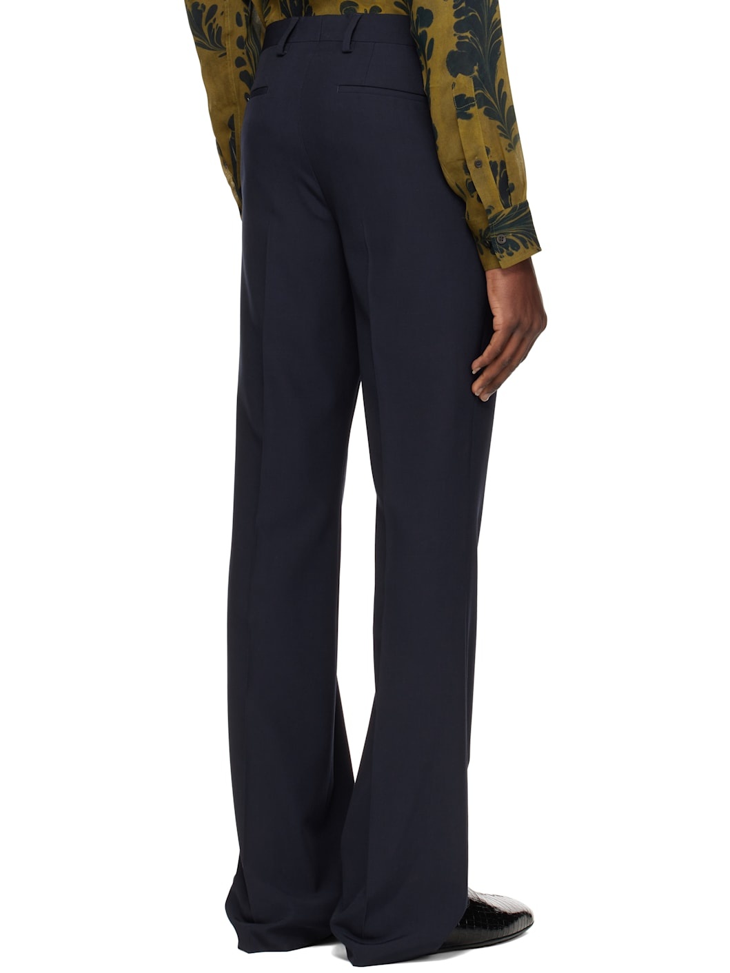 Navy Wool Trousers - 3