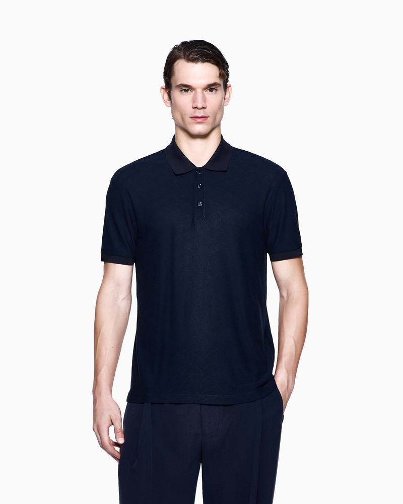 GIORGIO ARMANI ASV JACQUARD VISCOSE POLO SHIRT outlook