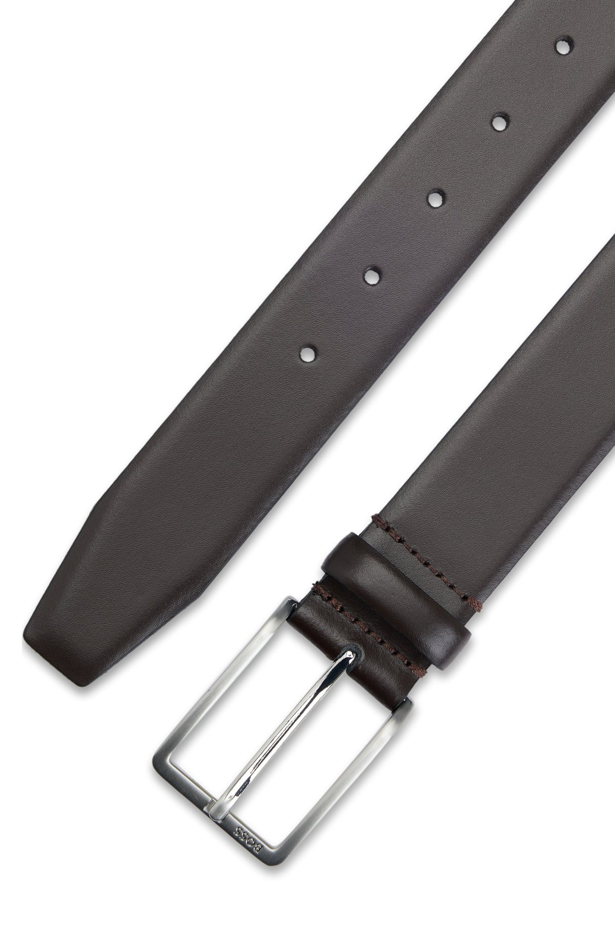 ITALIAN-MADE LEATHER BELT WITH ENGRAVED-LOGO BUCKLE - 3