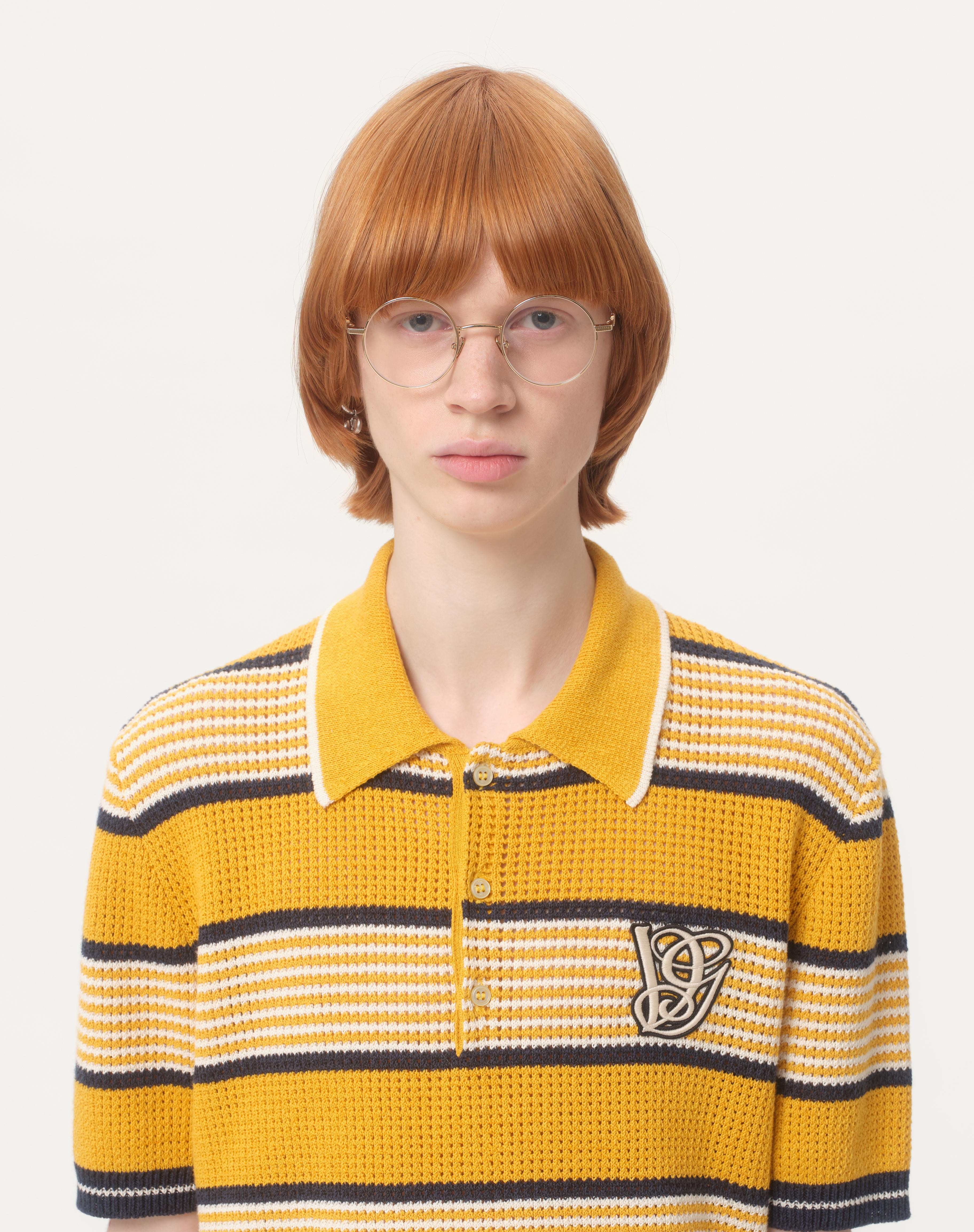 LONG-SLEEVED LINEN AND COTTON POLO SHIRT WITH VG PATCH - 3