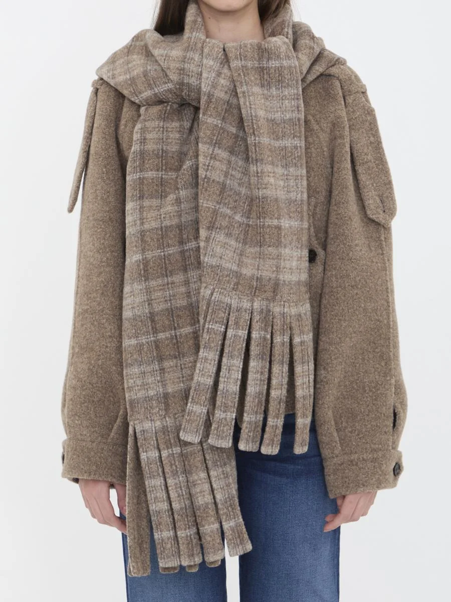 Burberry Wool-Blend Jacket With Scarf - 1