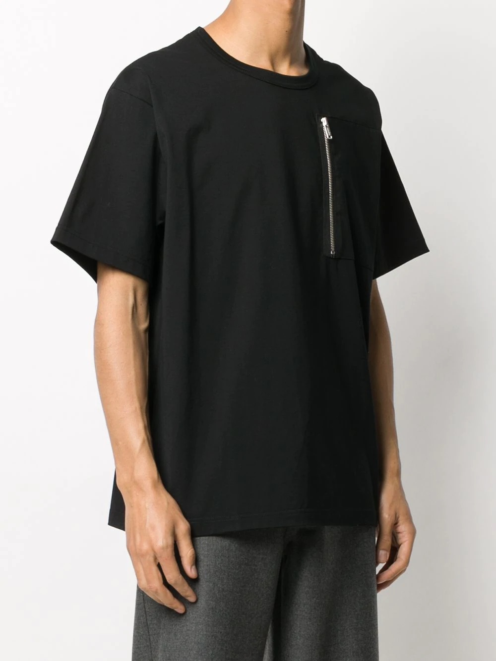 zip patch  pocket T-shirt - 3