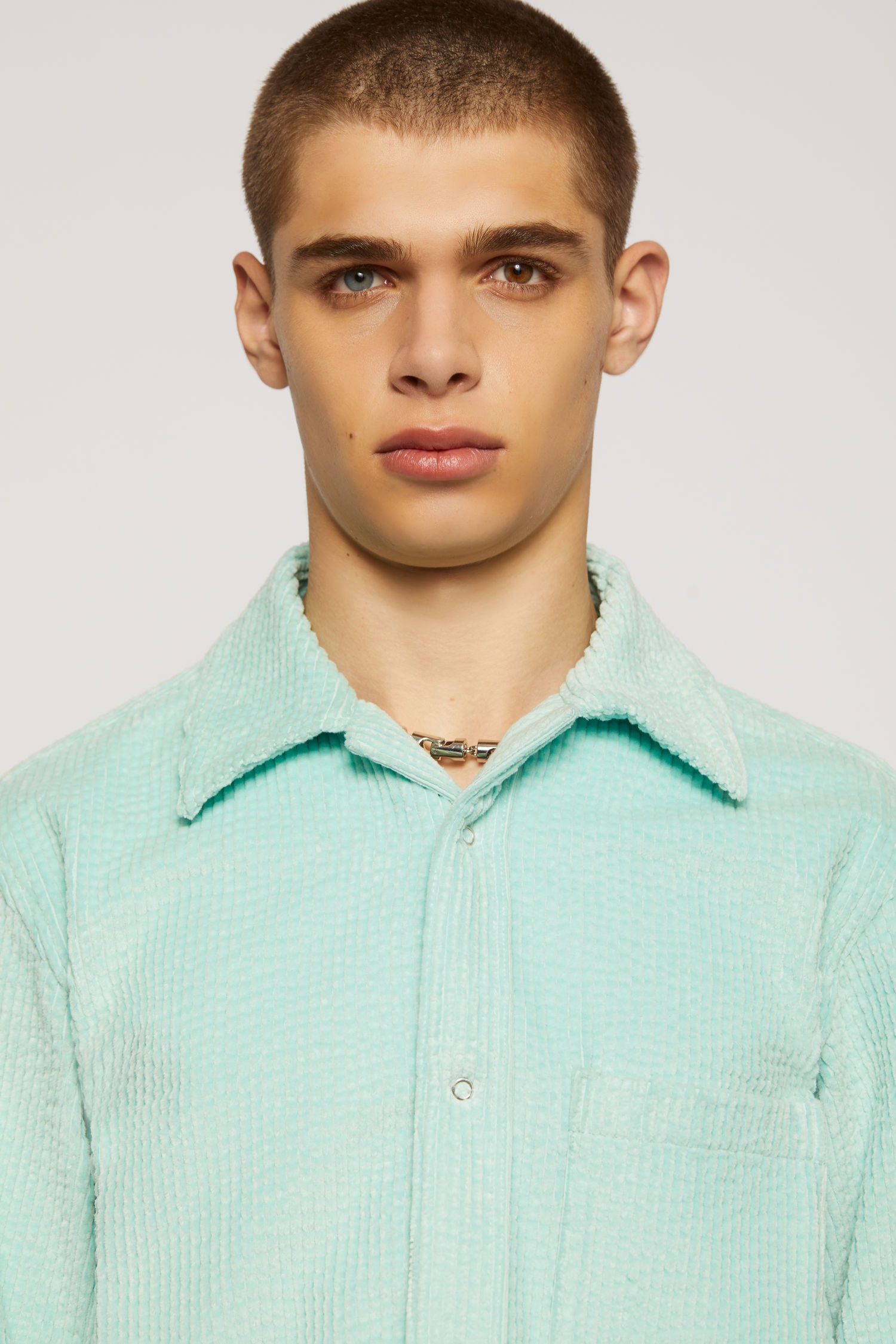 Corduroy shirt mint blue - 4