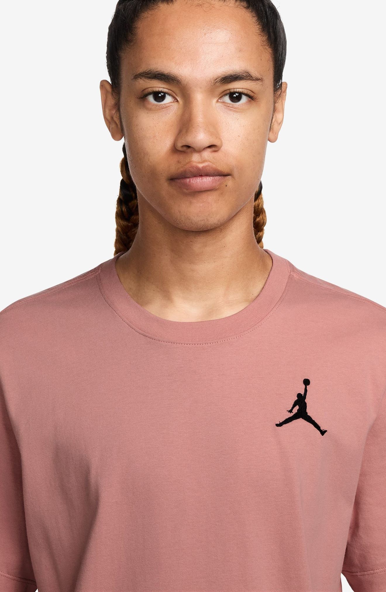 Jordan Jumpman Embroidered T-Shirt in Rust Pink/Black at Nordstrom - 3