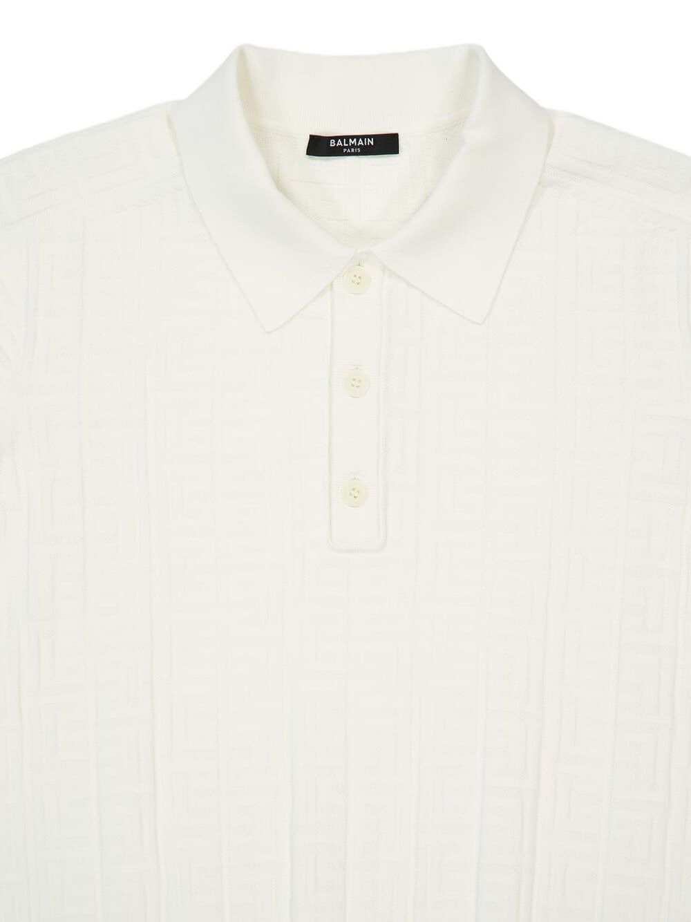 textured knitted polo shirt - 3