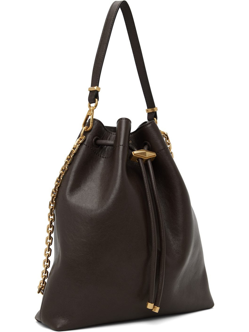 JIMMY CHOO Brown Cinch Bucket Chain Bag outlook