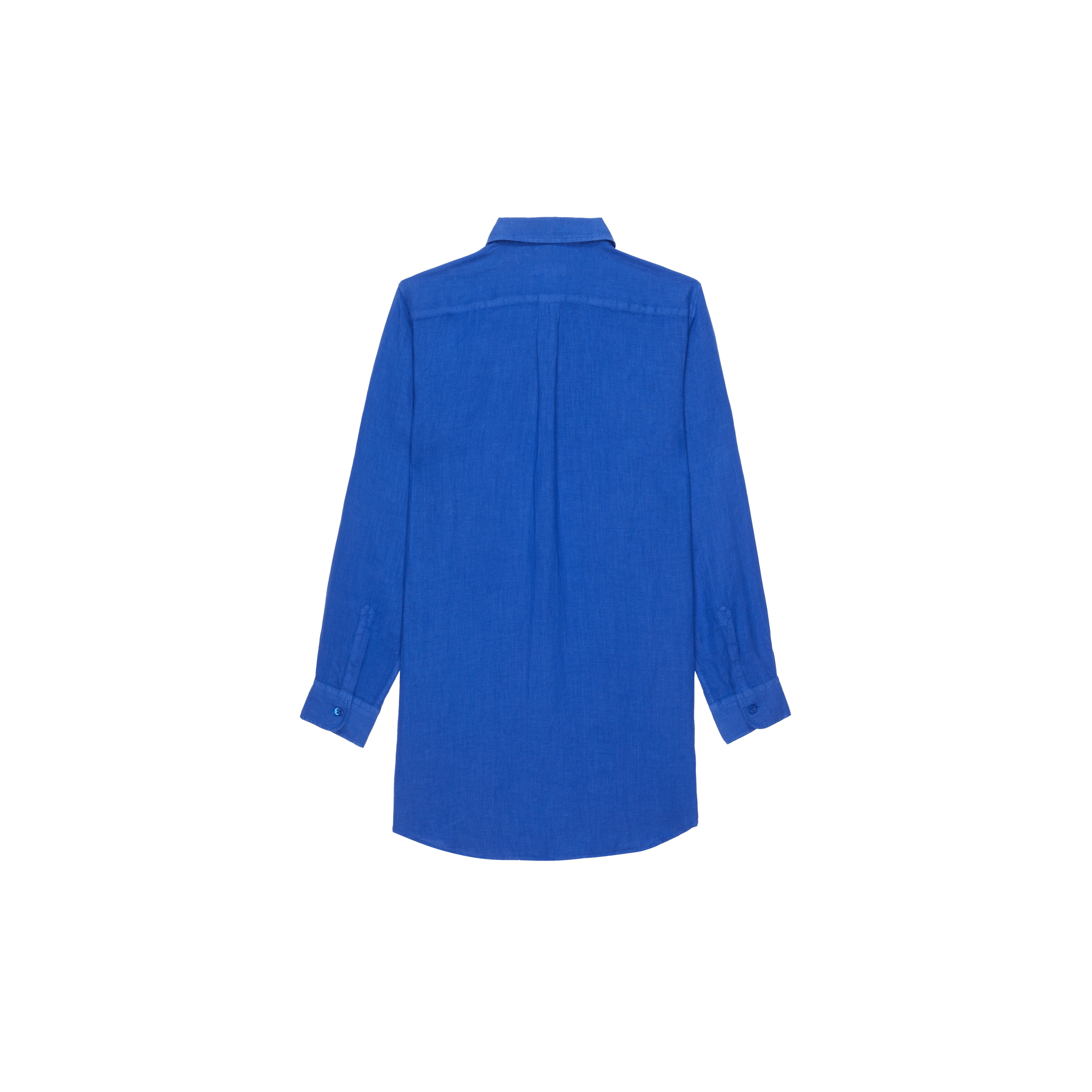 Women Linen Shirt Dress Solid - 2