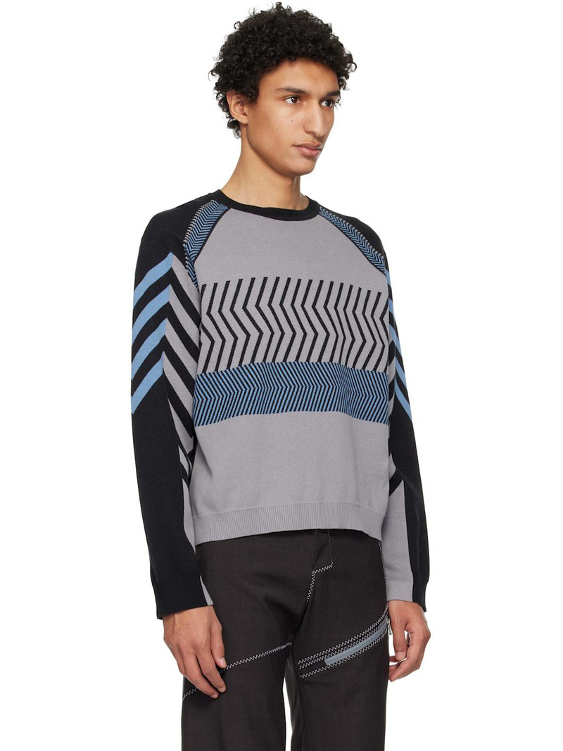 Gray & Black Gizi Panelled Sweater 2