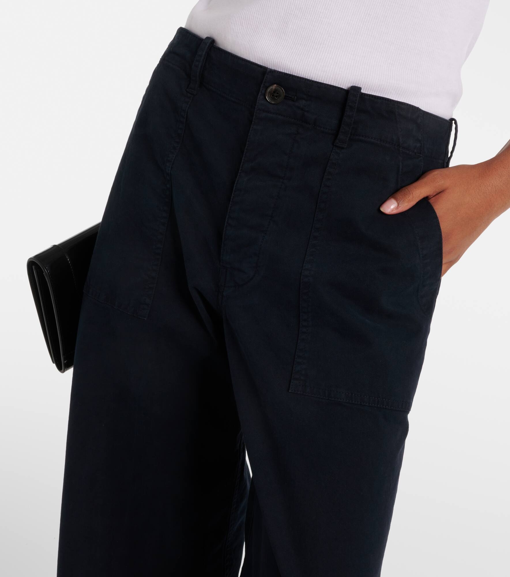 Leon high-rise cotton wide-leg pants - 4