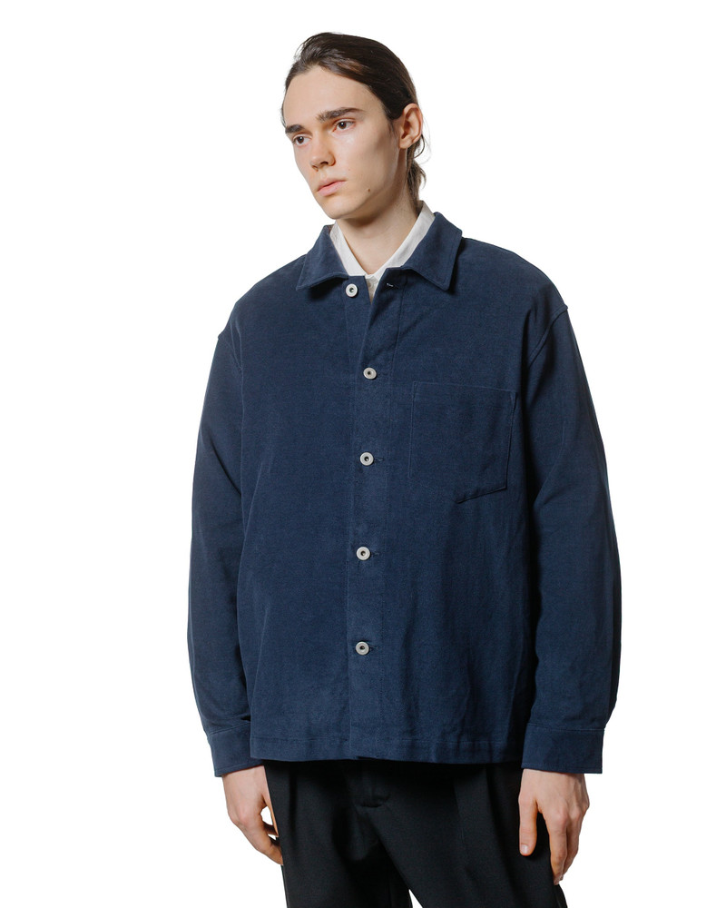 JAMES COWARD Travail Shirt Navy Cotton Moleskin outlook