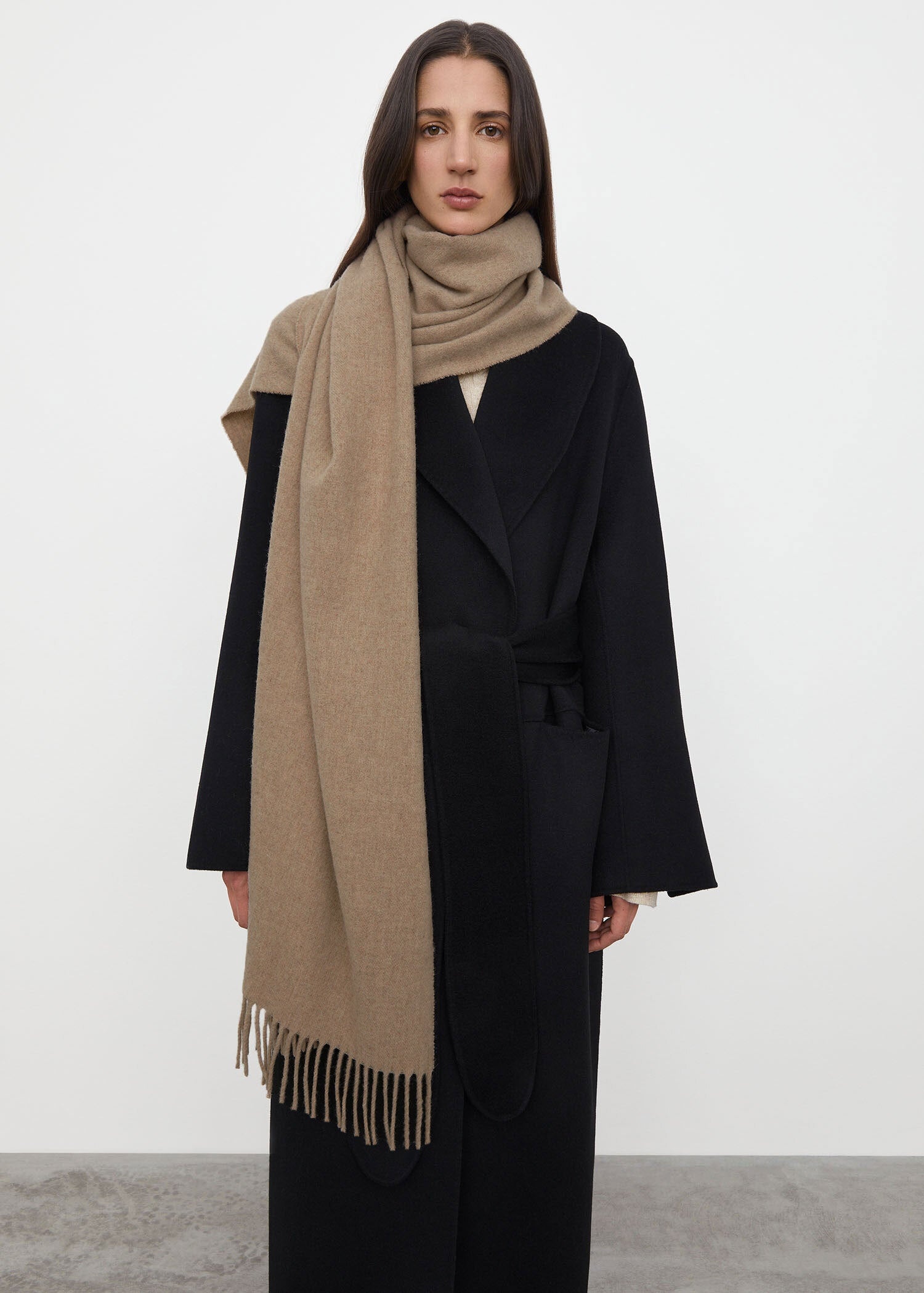 Classic wool scarf beige mélange - 2