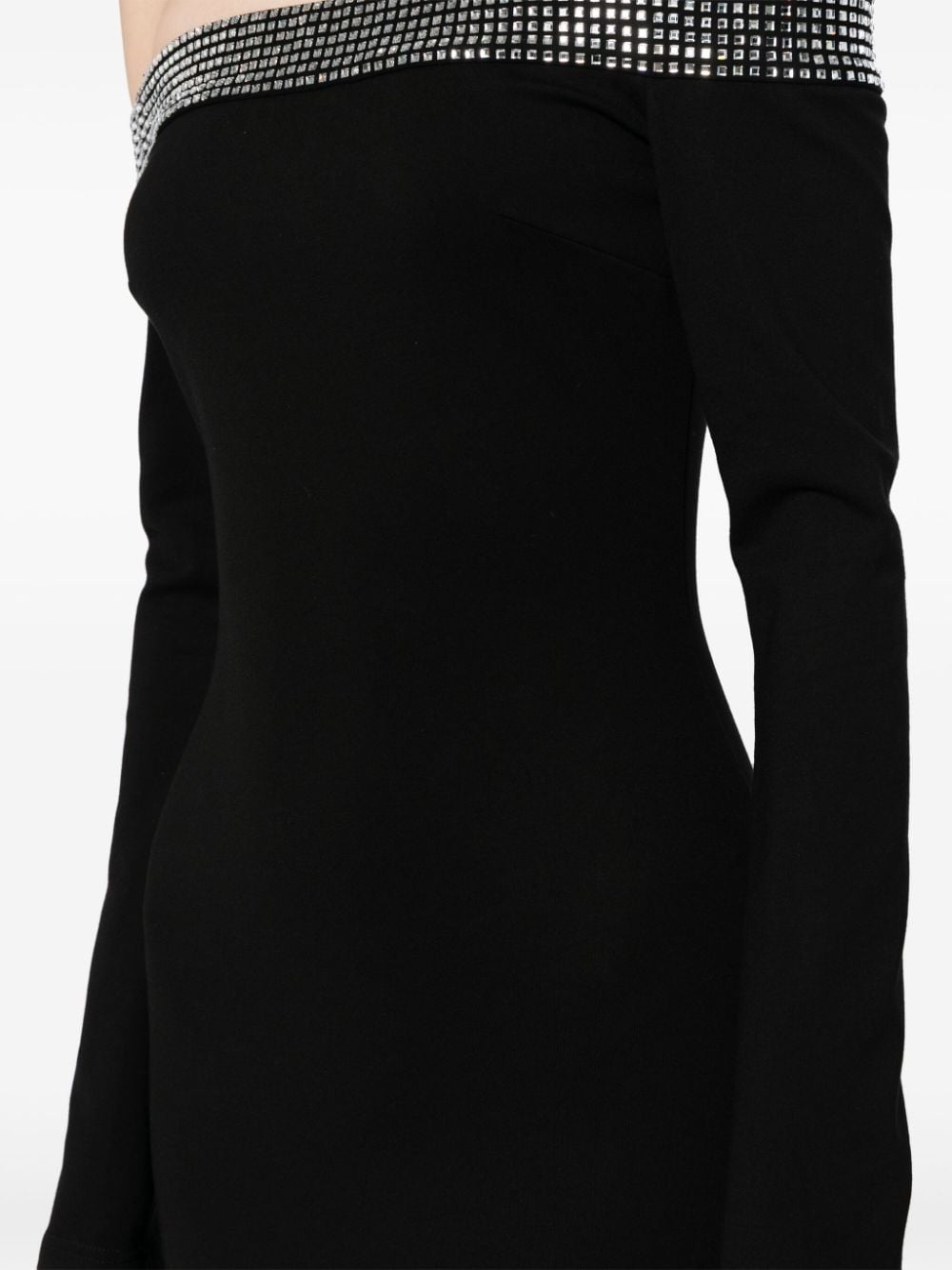 crystal-embellished off-shoulder dress - 5
