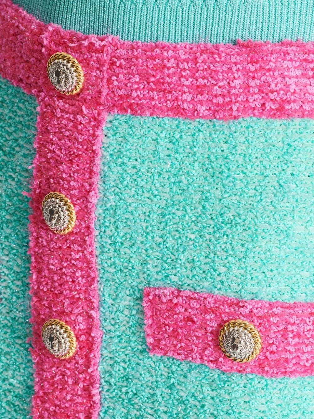 button-embellished bouclÃ© mini skirt - 6