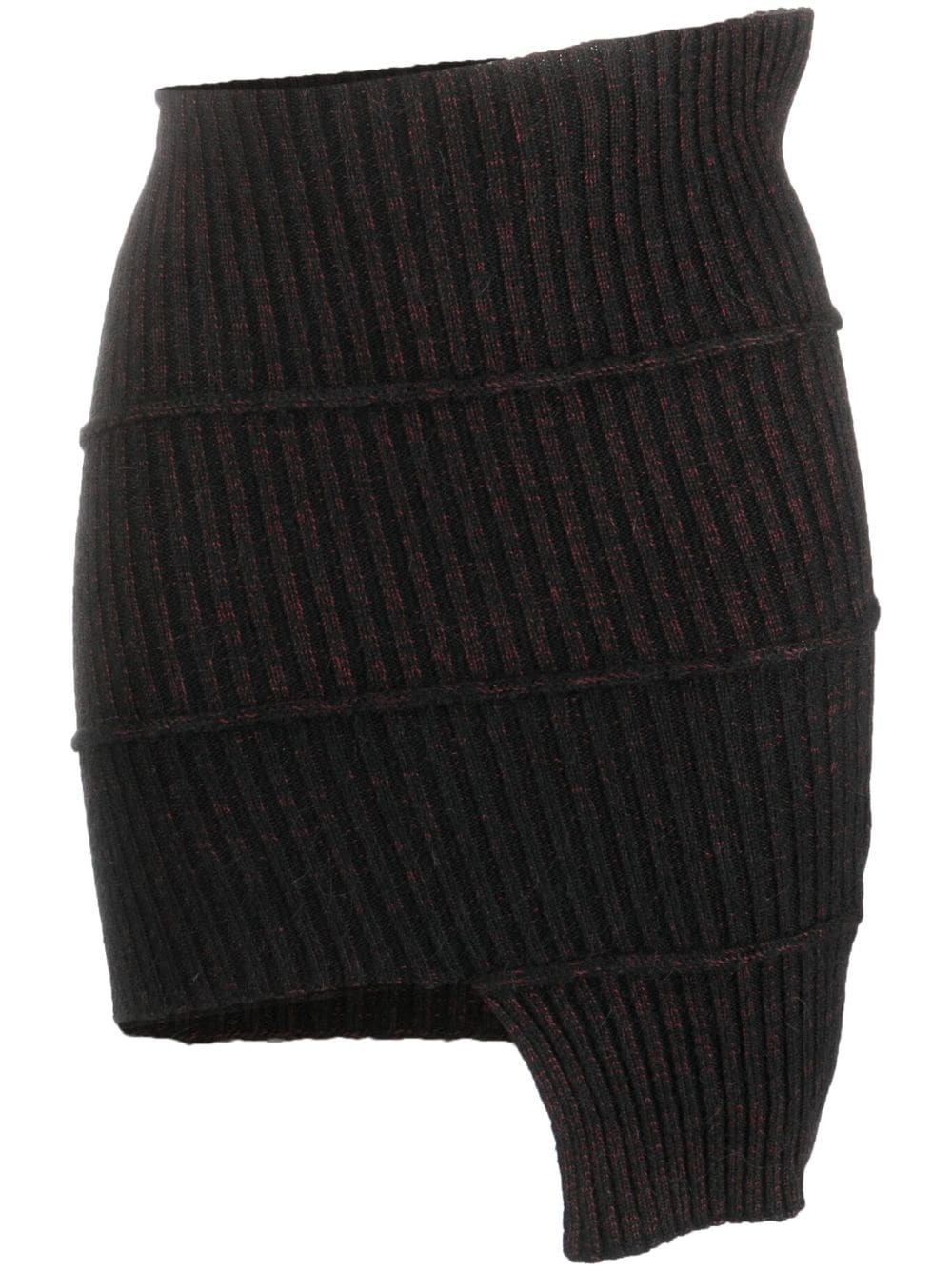 asymmetric knitted cotton-blend skirt - 1