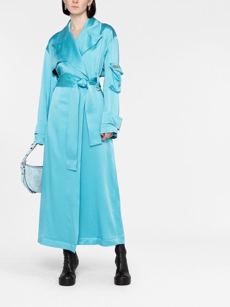 Blumarine satin trench coat outlook