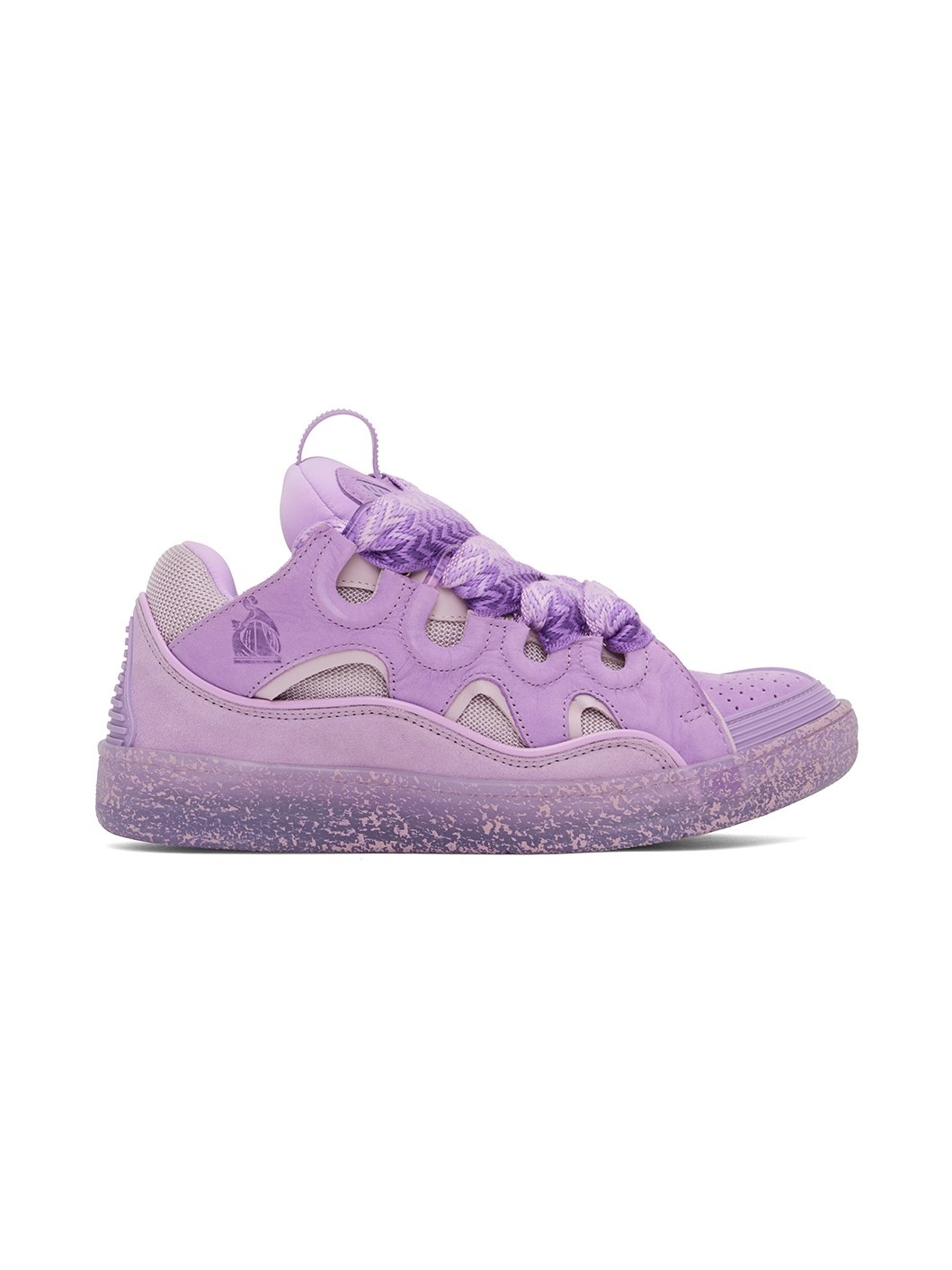 Purple Leather Curb Sneakers - 1