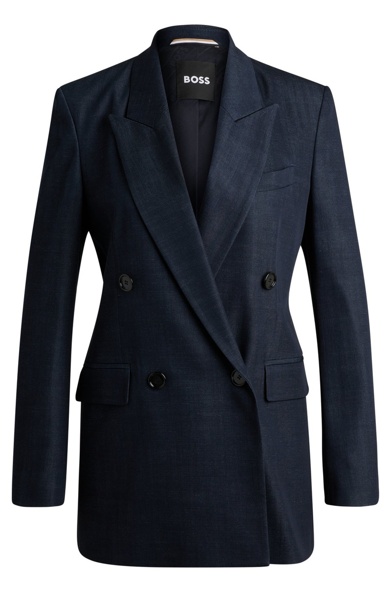 REGULAR-FIT LONG-LENGTH JACKET IN DENIM-EFFECT TWILL 1