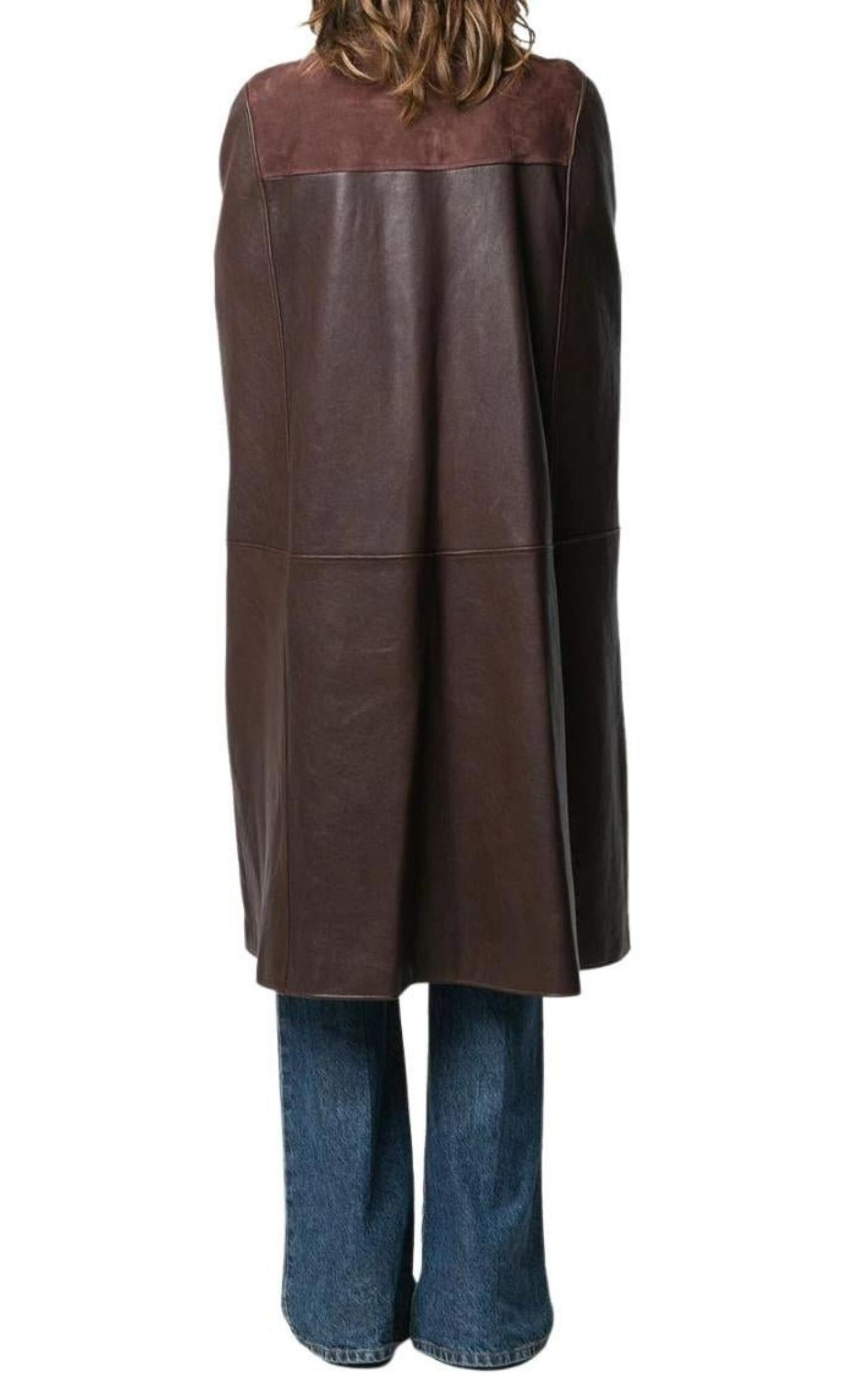 GG-logo Leather And Suede Cape - 4