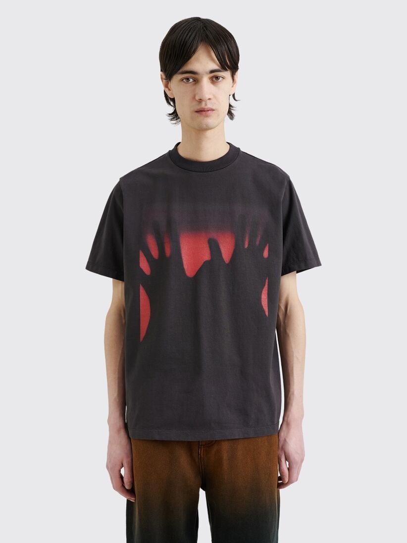 Our Legacy OUR LEGACY BOX T-SHIRT RED TASTE OF HANDS PRINT