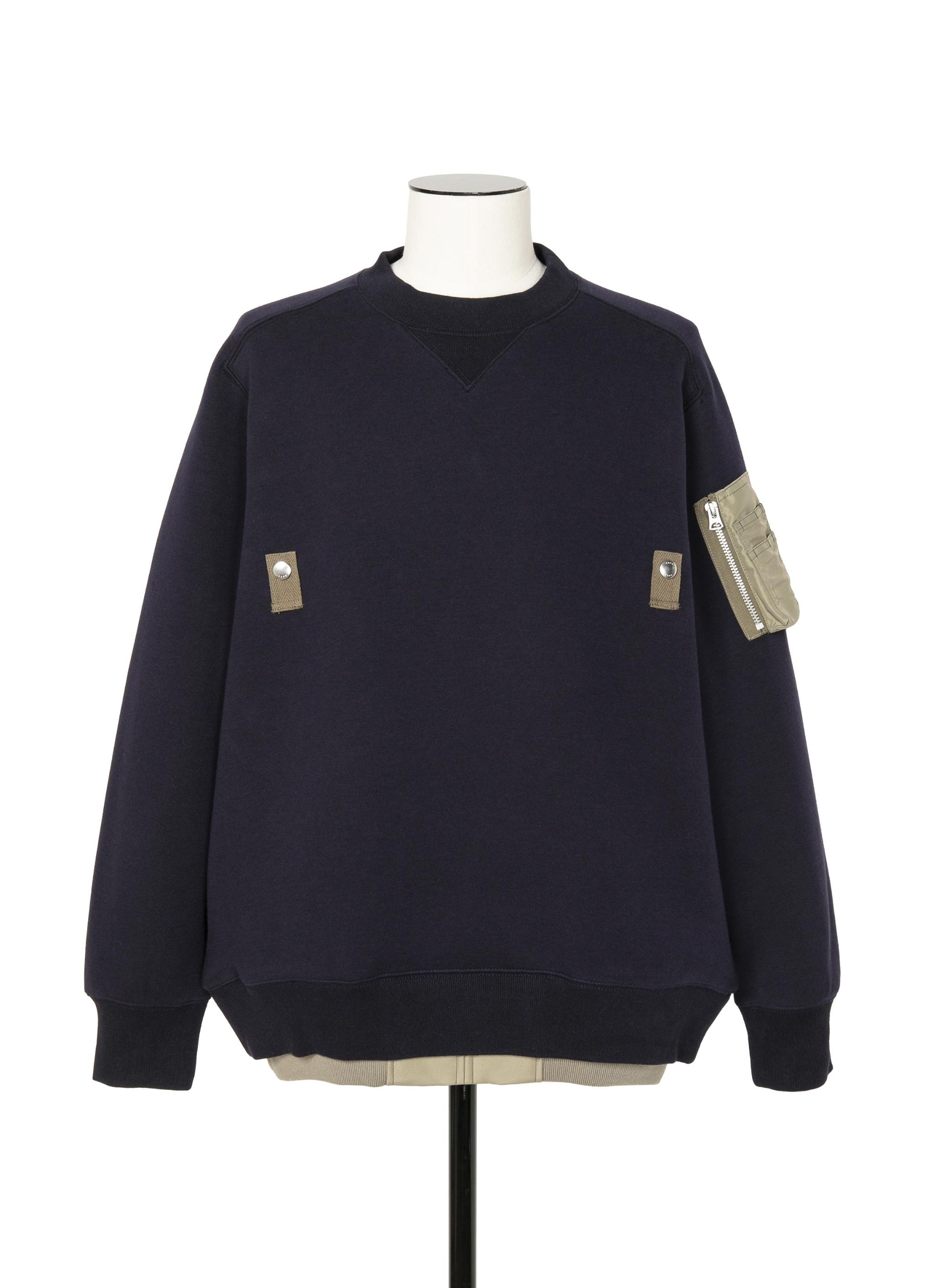 M*d様 Nylon Twill Mix Sponge Sweat Pullov sacai Sponge Sweat x Nylon Twill Pullover Black/Black | HAVEN