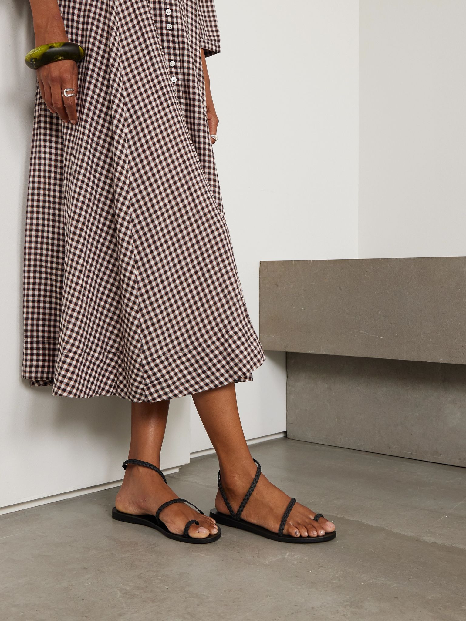Eleftheria woven leather sandals Black - 2