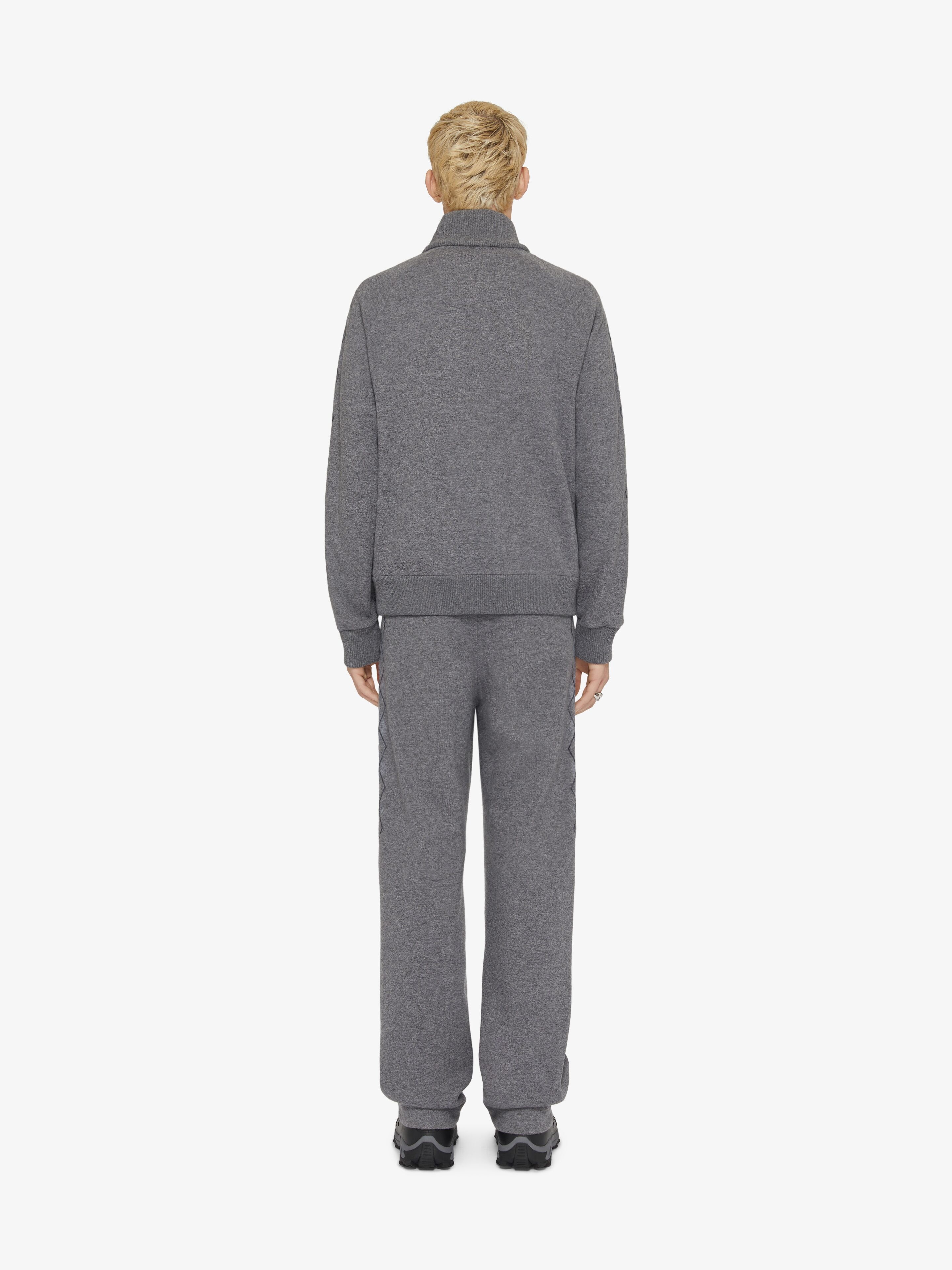 JOGGER PANTS IN FLEECE WITH SEQUINS ARGYLE - 4