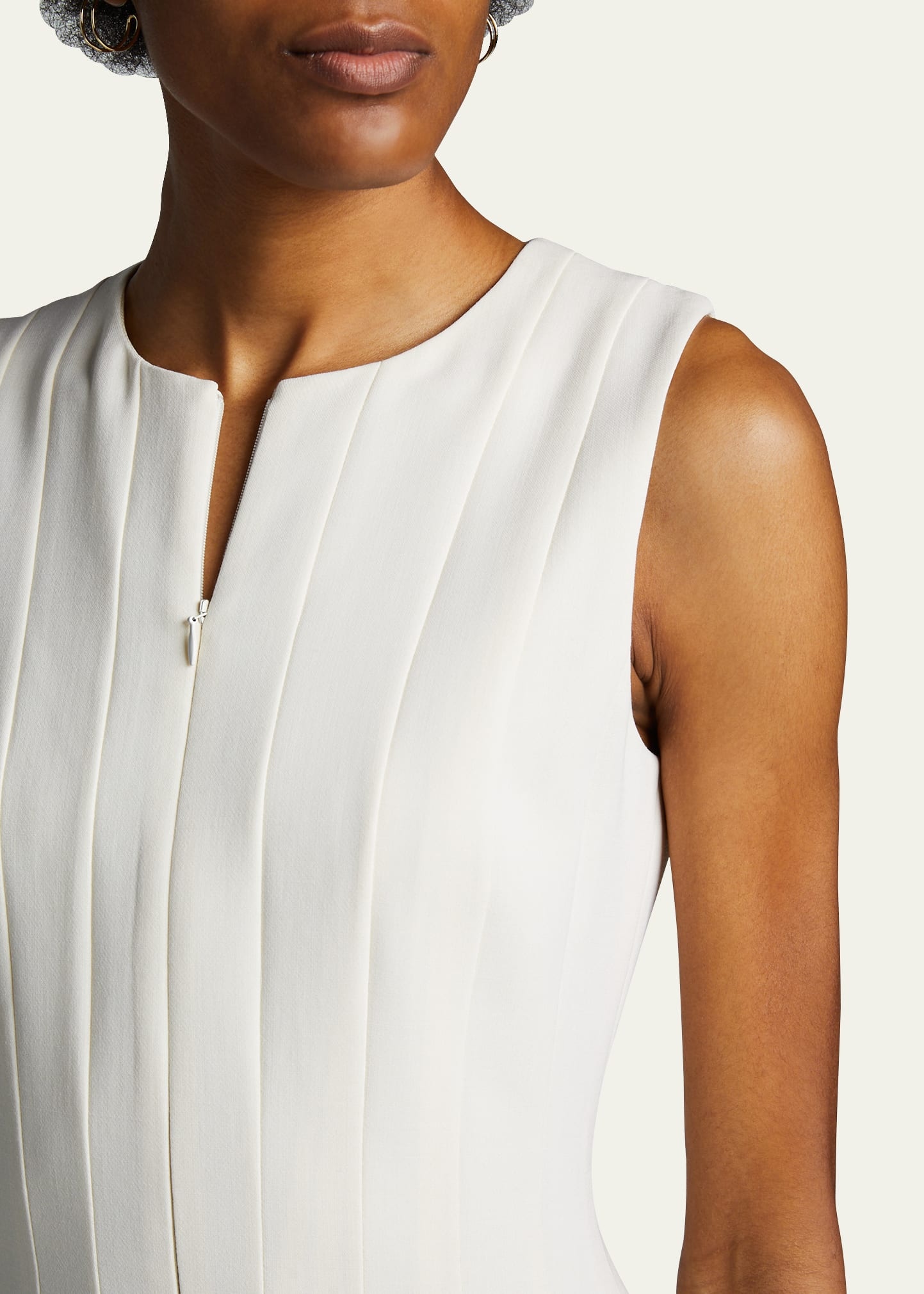Sleeveless Zip-Front Seamed A-Line Dress - 5