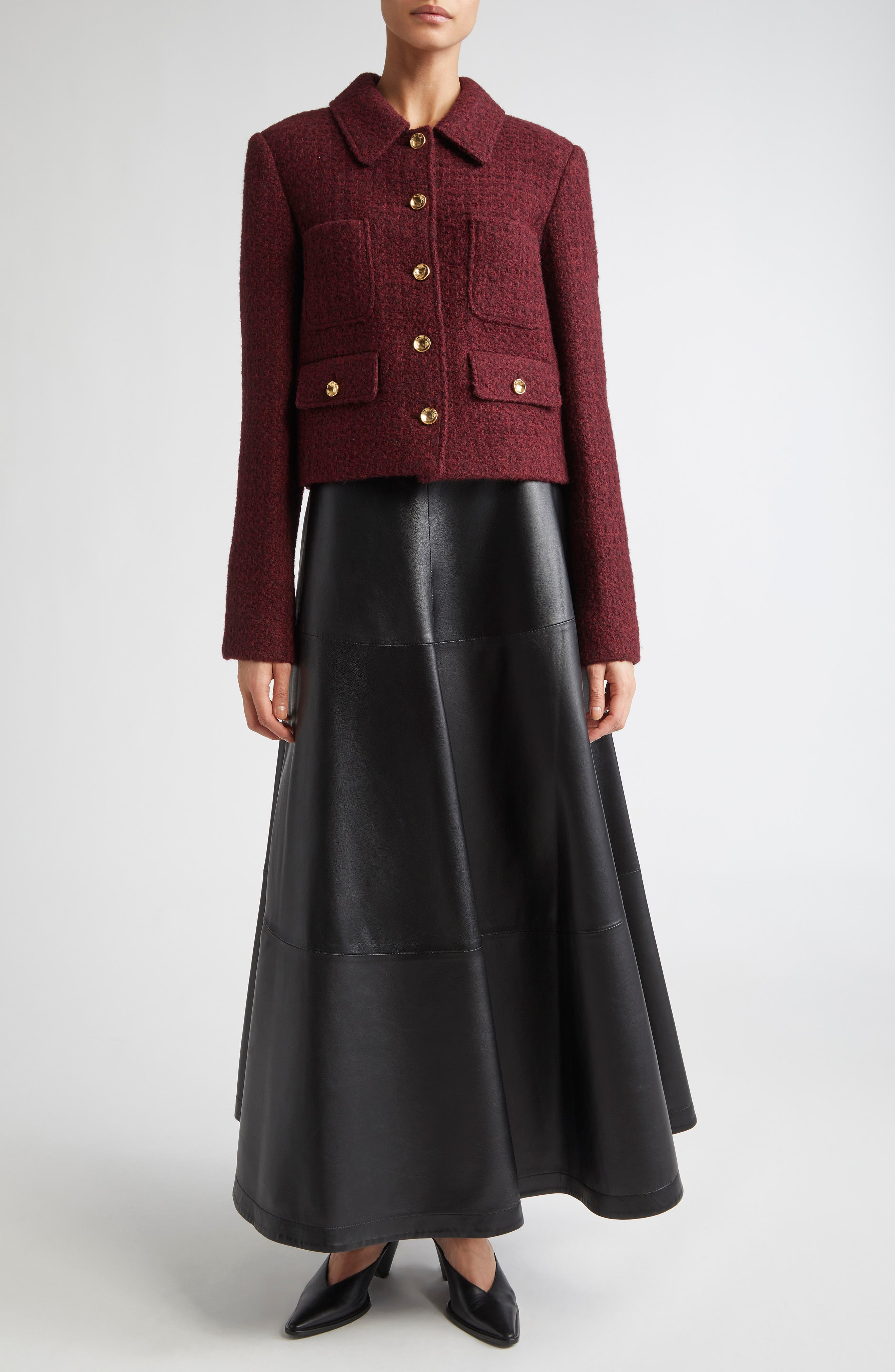 Altuzarra Astley Tweed Crop Jacket in Grenache at Nordstrom - 2