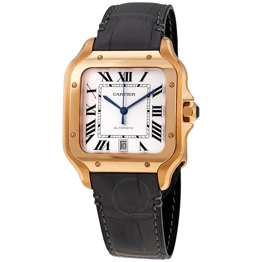 Cartier Santos De Cartier Large Automatic Silver Dial Men's 18kt Rose Gold Watch WGSA0011 - 1