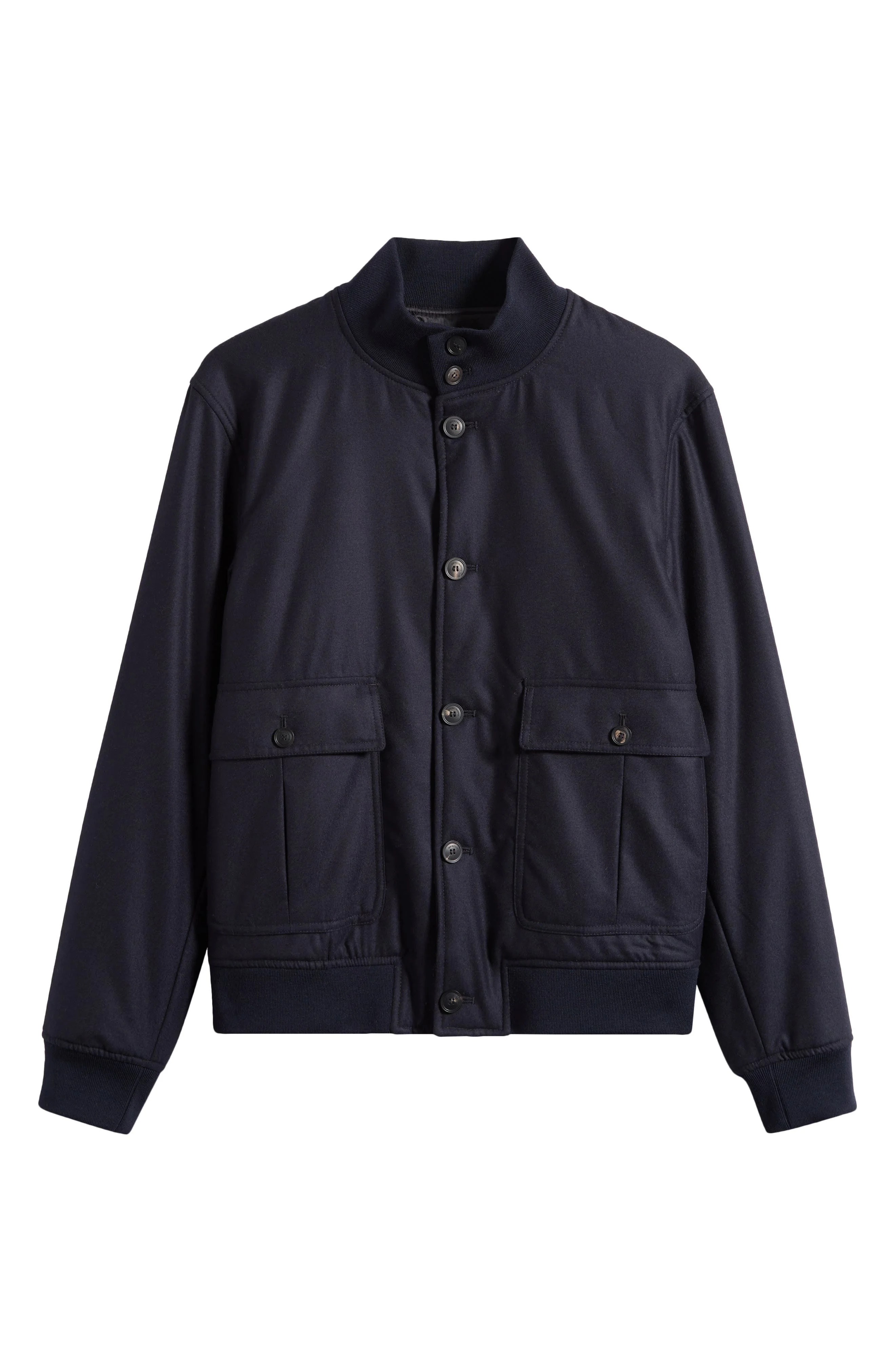 Emporio Armani Insulated Wool Jacket in Solid Blue Navy at Nordstrom - 1