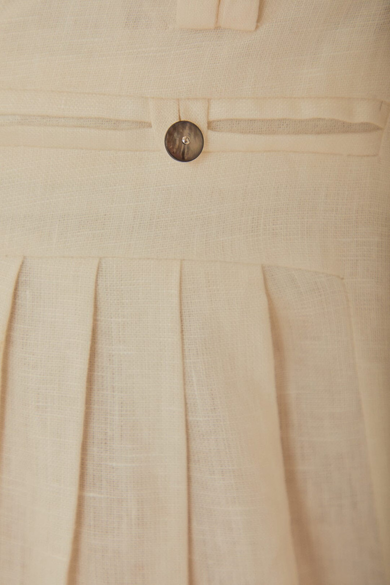 White Euroflax™ Premium Linen Pleated Pants 6