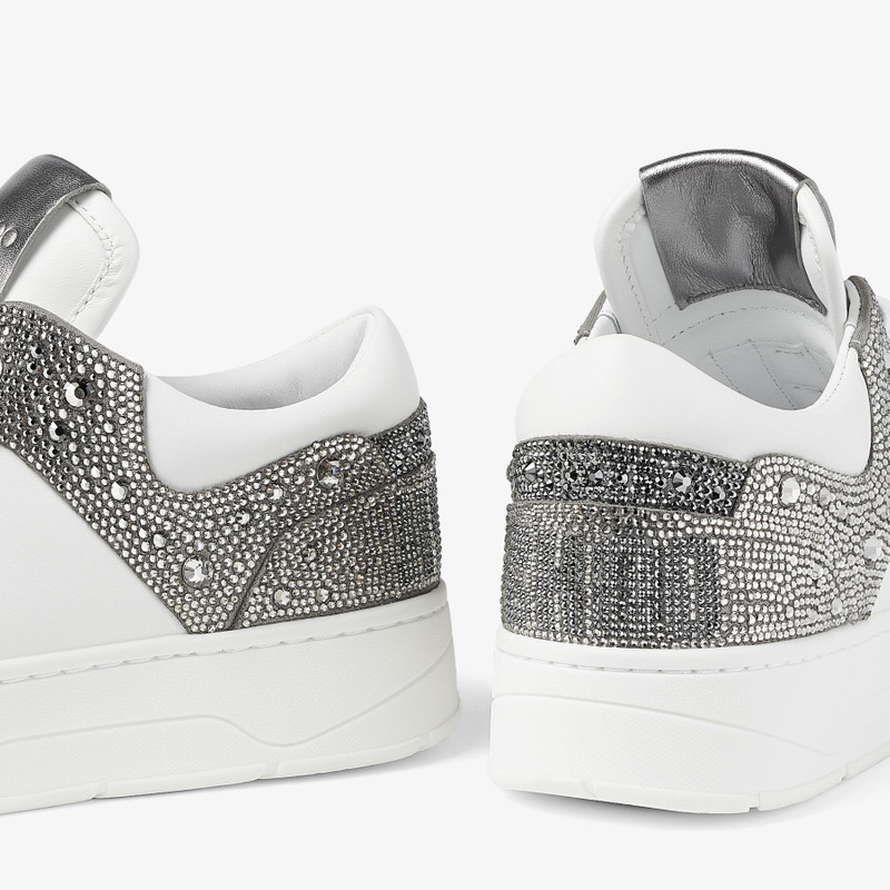 Florent/F
White Leather and Shimmer Suede Trainers with Crystals 3