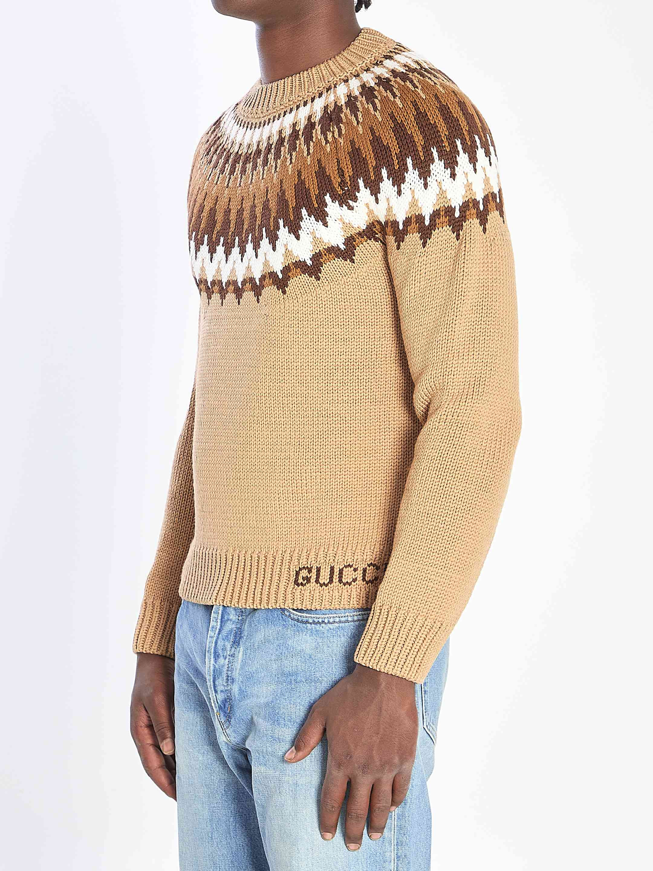 Gucci Men Chunky Wool Knit Sweater - 2