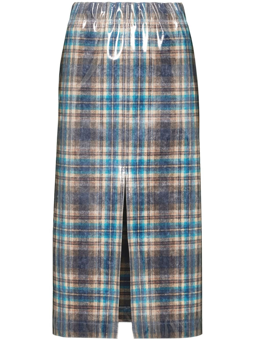 x Pendleton checked lacquered skirt - 1