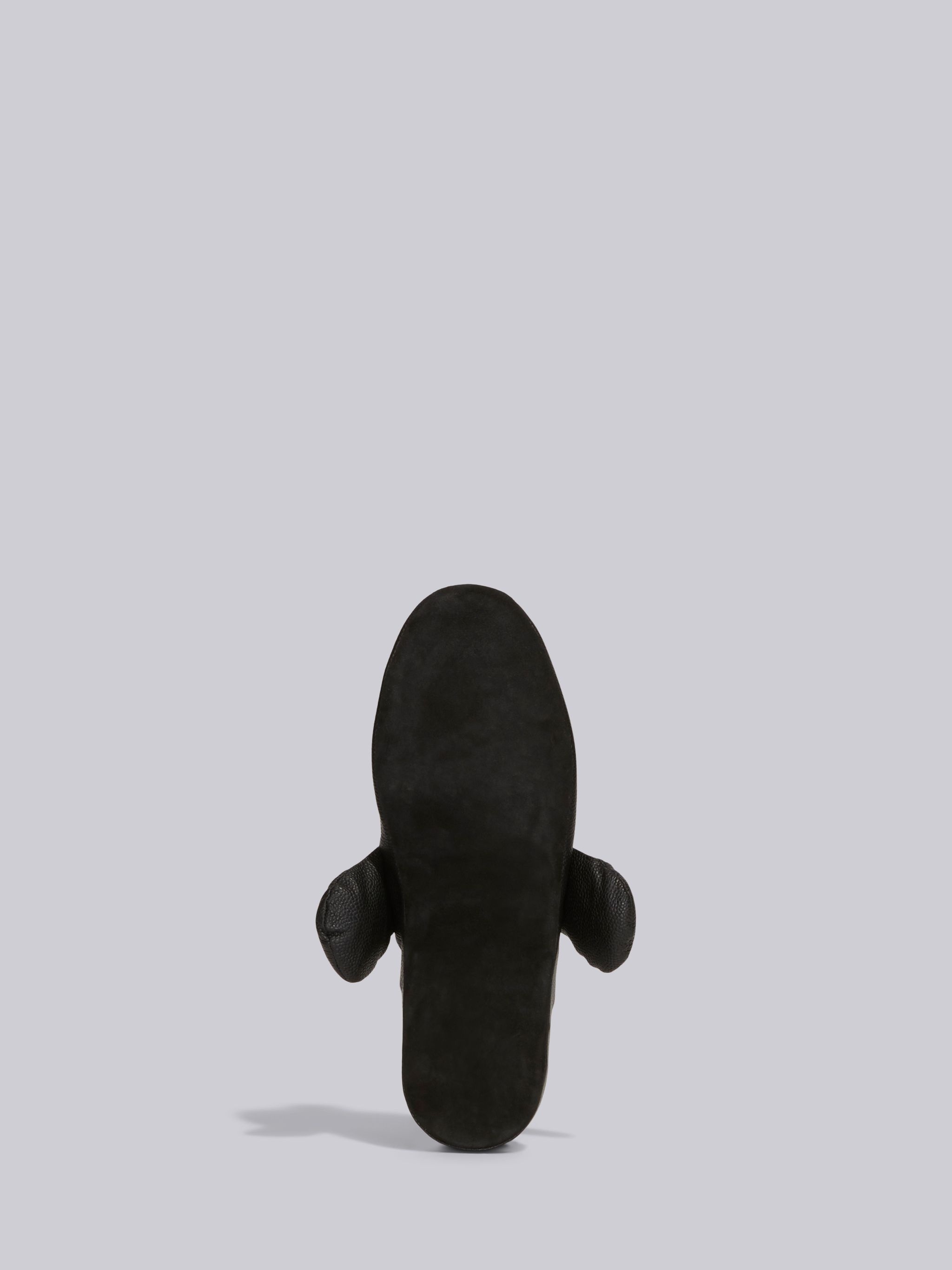 Black Pebble Grain Leather Reindeer Hector Slipper - 5