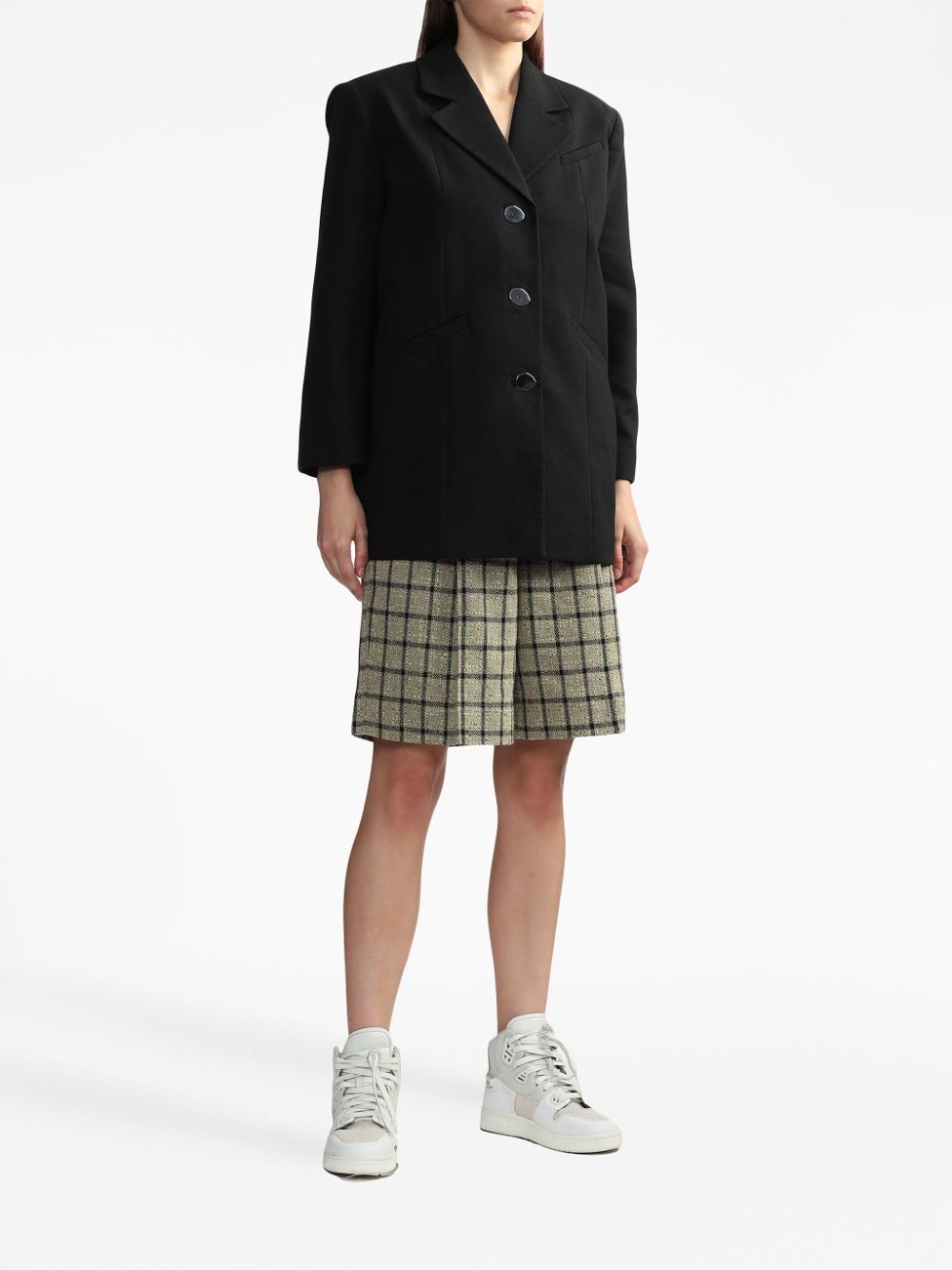 single-breasted shoulder-pads blazer - 2