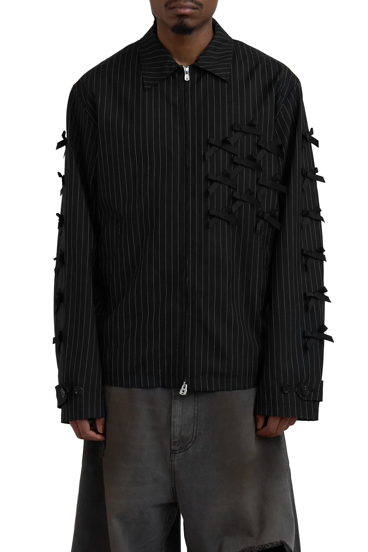 TAKAHIROMIYASHITA TheSoloist. Zip Up Brit Jacket (Black Ribbons) Black - 1